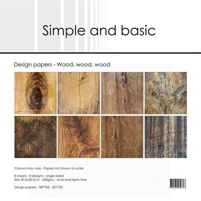Simple and basic Wood, wood, wood 8 ark 30,5x30,5cm 200g